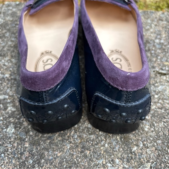 Tod's Blue Patent + Purple Suede Leather Shoes - Picture 6 of 8